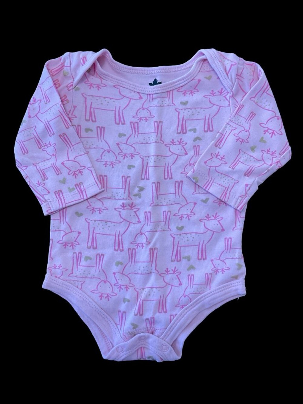 👣 5/$25 - Pink Deer Print Long Sleeve Onesie